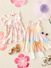 Load image into Gallery viewer, Tea Collection - Empire Baby Dress - Island Rainbow in Chalk