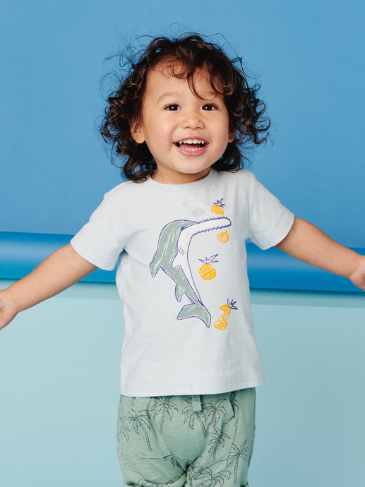 Tea Collection - River Dolphin Baby Graphic Tee - Ice