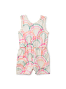 Tea Collection - Reversible Wrap Romper - Island Rainbow in Chalk