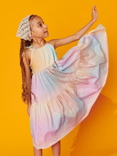 Load image into Gallery viewer, Tea Collection - Tiered Tie Shoulder Dress - Rainbow Gradient