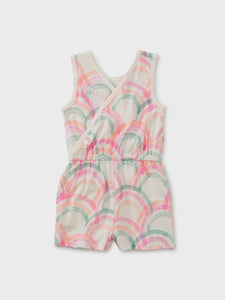 Tea Collection - Reversible Wrap Romper - Island Rainbow in Chalk