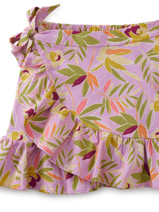 Tea Collection - Tie Wrap Skirt - Tropical Gardenia in Purple