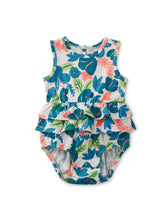 Load image into Gallery viewer, Tea Collection - Tiered Ruffle Baby Romper - Tropical Hibiscus