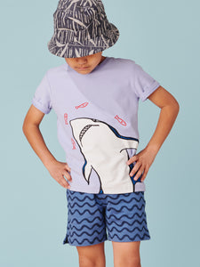 Tea Collection - Shark from Above Graphic Tee - Moonbeam