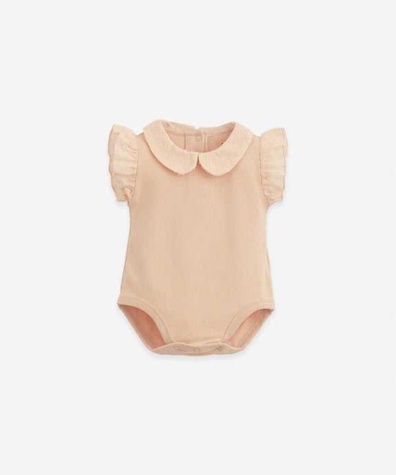 Play Up - Organic Yolk Collar Flutter Bodysuit - Egg