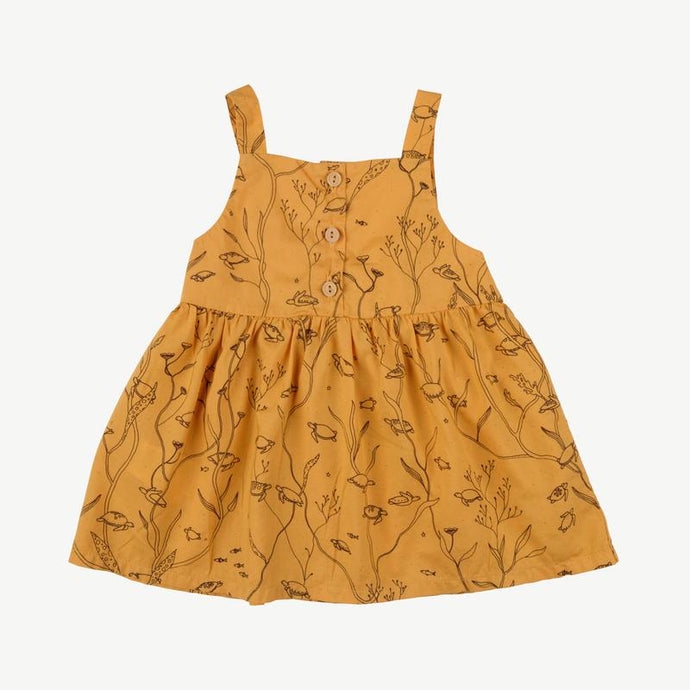 Red Caribou - Sea Turtles Woven Dress - Oak Buff