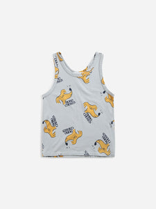 BOBO CHOSES - Sniffy Dog All Over Tank - Light Grey