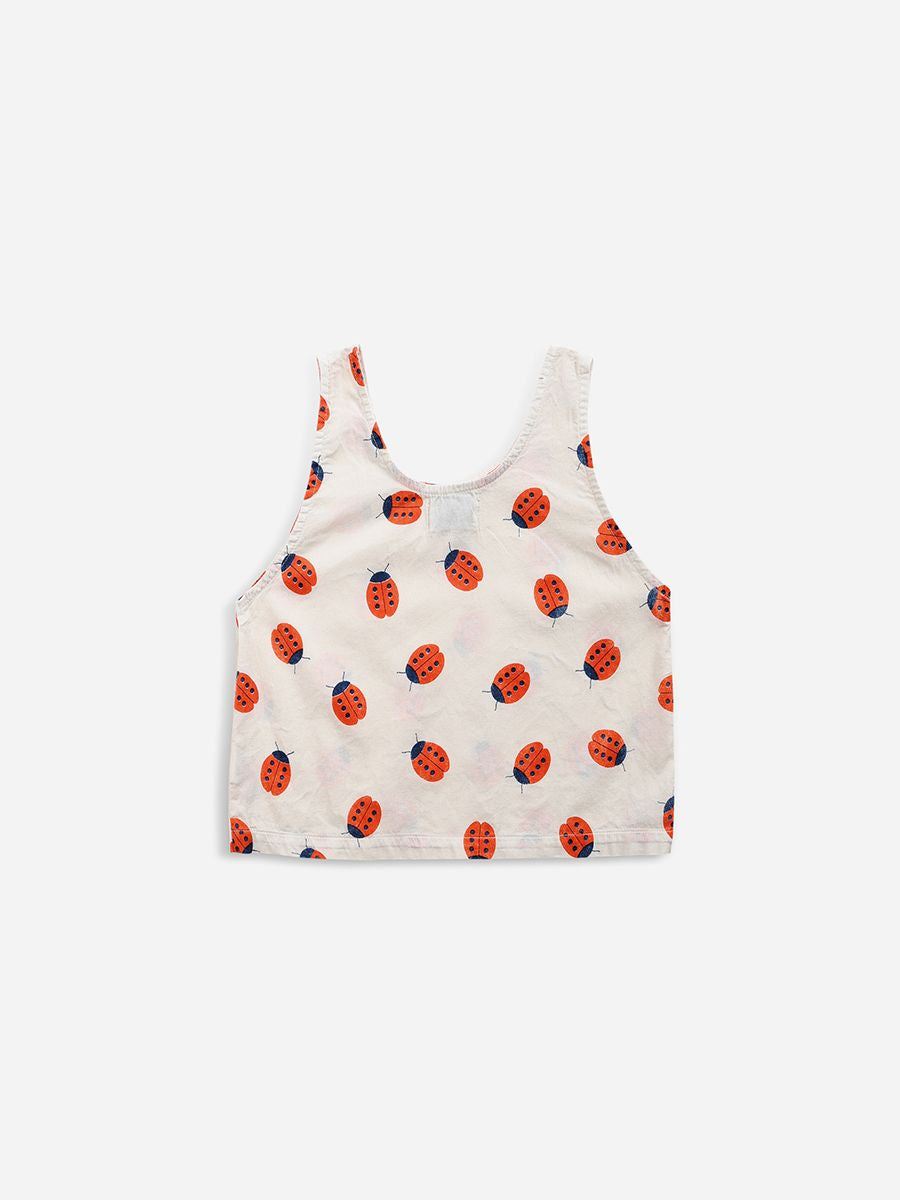 BOBO CHOSES - Ladybug All Over Woven Tank Top - Offwhite