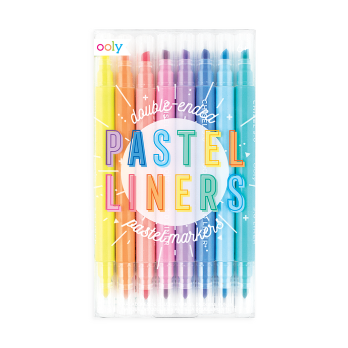 Ooly - Pastel Liners Double Ended Markers - Set of 8
