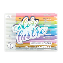 Load image into Gallery viewer, Color Lustre Metallic Brush Markers - Set of 10