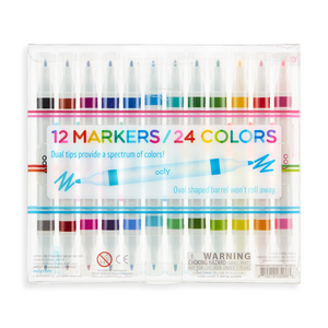 Drawing Duet Dbl Ended Markers -Set of 12 / 24 Colors