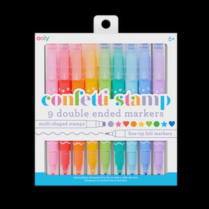Confetti Stamp - Double Ended Markers - Set of 9