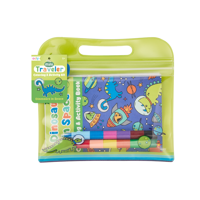 Ooly - Mini Traveler Coloring & Activity Kit - Dinosaurs in Space