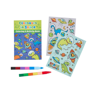 Ooly - Mini Traveler Coloring & Activity Kit - Dinosaurs in Space