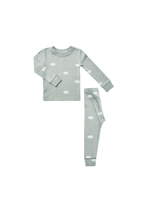 Rylee + Cru - Clouds Pajama Set - Blue Fog