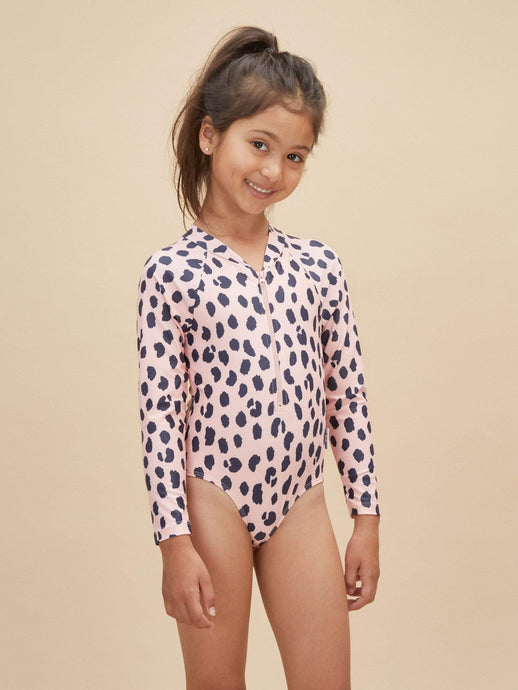 Huxbaby - Animal Long Sleeve Zip Swimsuit - Blossom