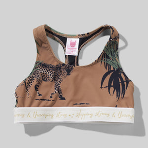 Mirage Bar Crop Top - Palm Leopard