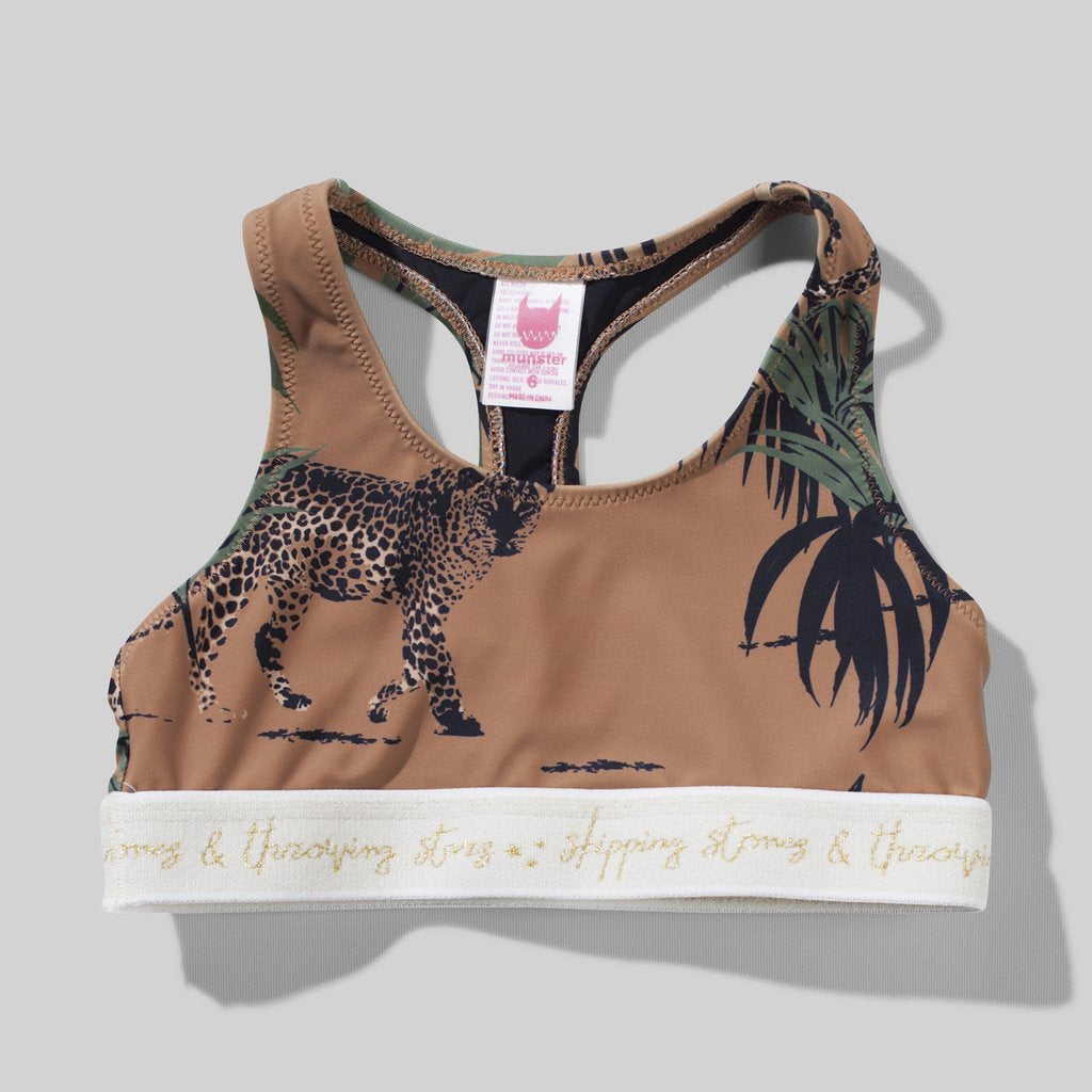 Mirage Bar Crop Top - Palm Leopard