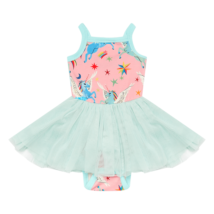 Rock Your Baby - Rainbow Pegasus Baby Lou Lou Dress - Multicolored