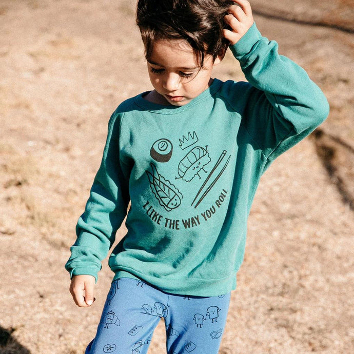Kira Organic Raglan Sweatshirt Turqouise