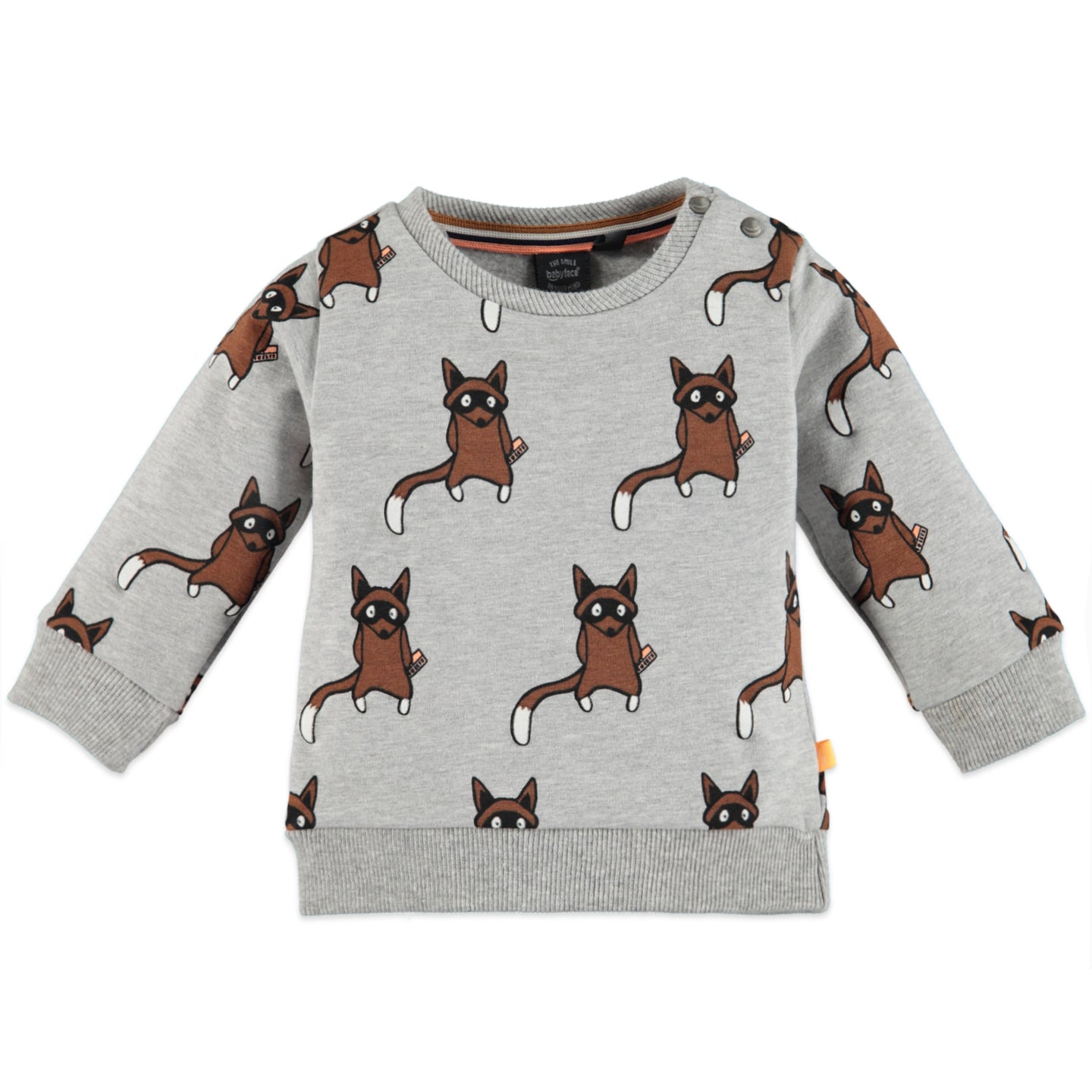 Babyface - Organic Raccoons Baby Sweatshirt - Grey Melee