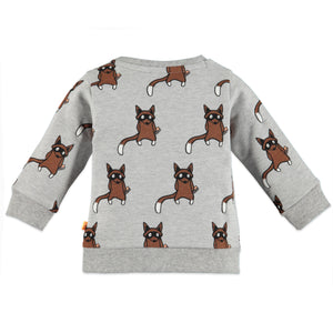 Babyface - Organic Raccoons Baby Sweatshirt - Grey Melee