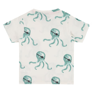 Boys SS Octopuses Tee - Grey Mint