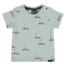Load image into Gallery viewer, Babyface - Boys SS Boat Tee - Grey Mint