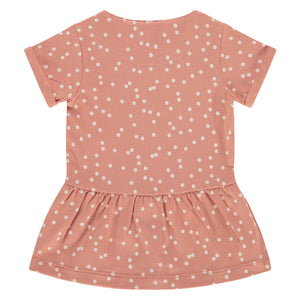 Babyface - Organic Baby Girls Polka Dot Dress - Rosewood