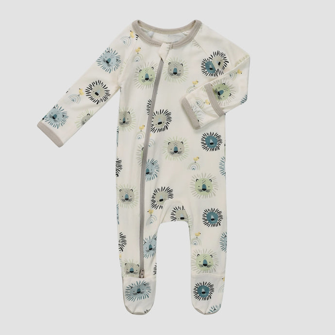 Bestaroo - Little Lions Blue Zipper Footie