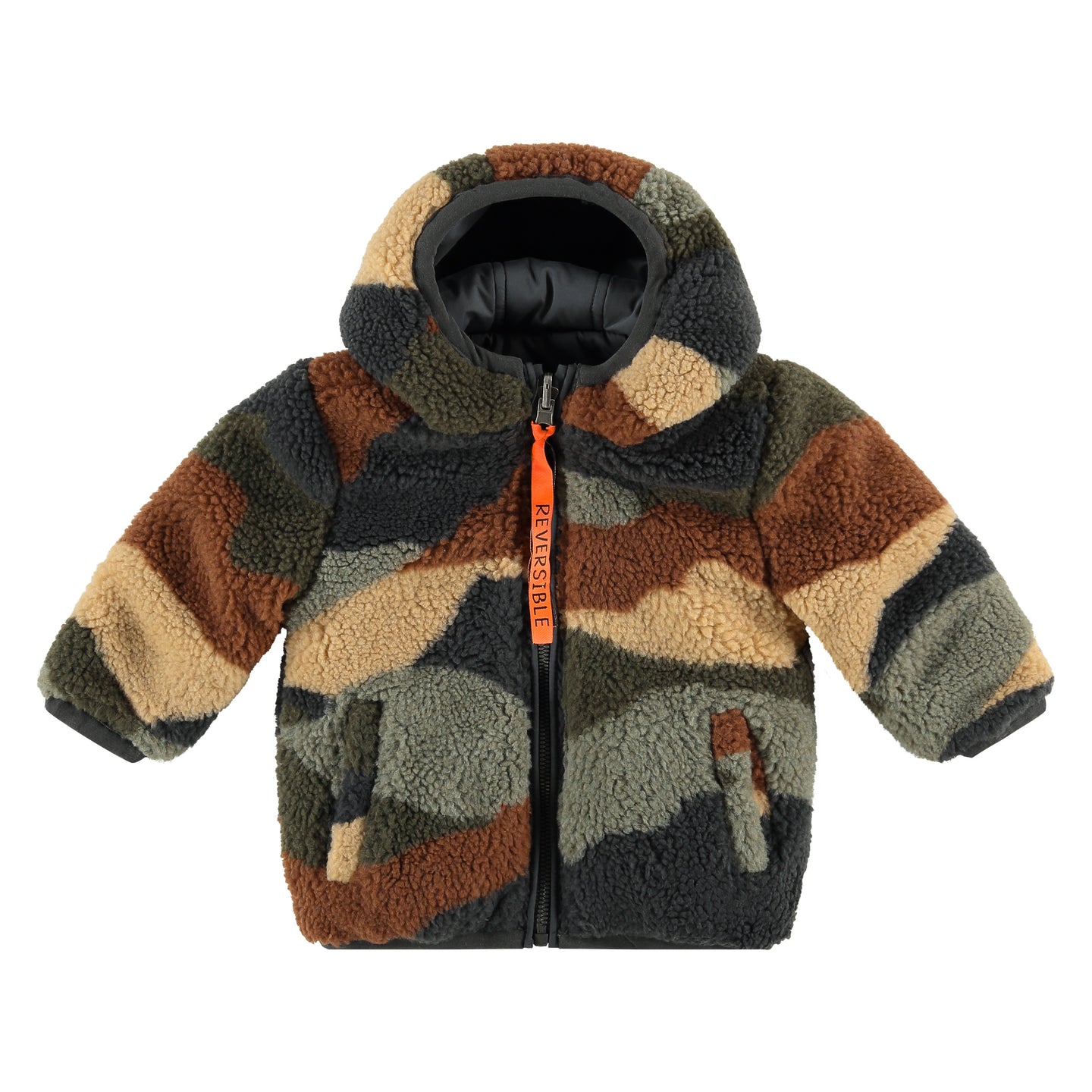 Babyface - Boys Reversible Jacket - Dark Grey-Camo