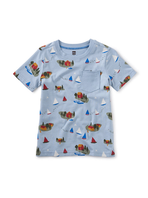 Tea Collection - Printed Tee with Rib Pocket - Stockhom Archipelago