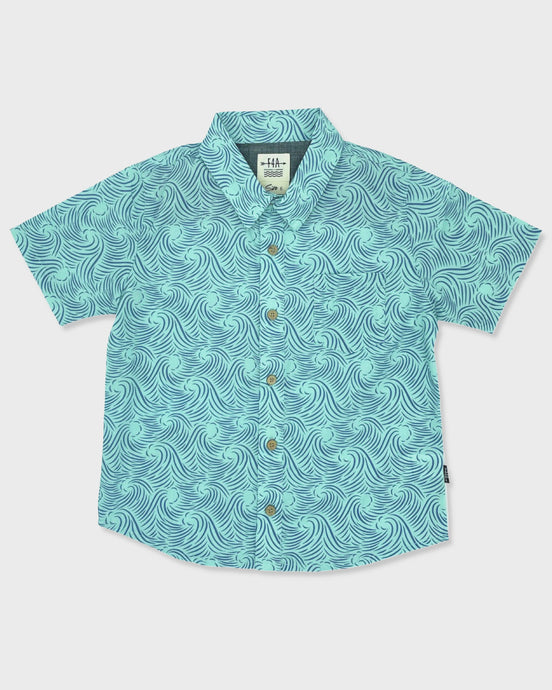 Feather 4 Arrow - Peaks Button Down/ Beach Glass