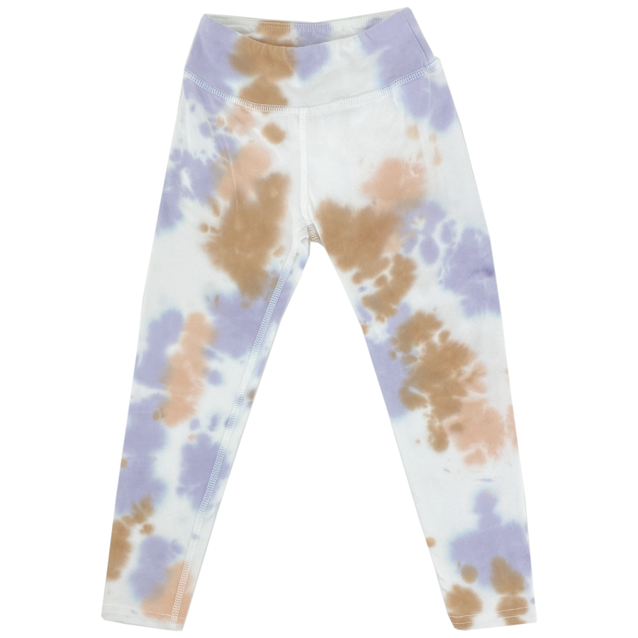 Tiny Whales - Peace and Love Leggings - Lavender/Peach