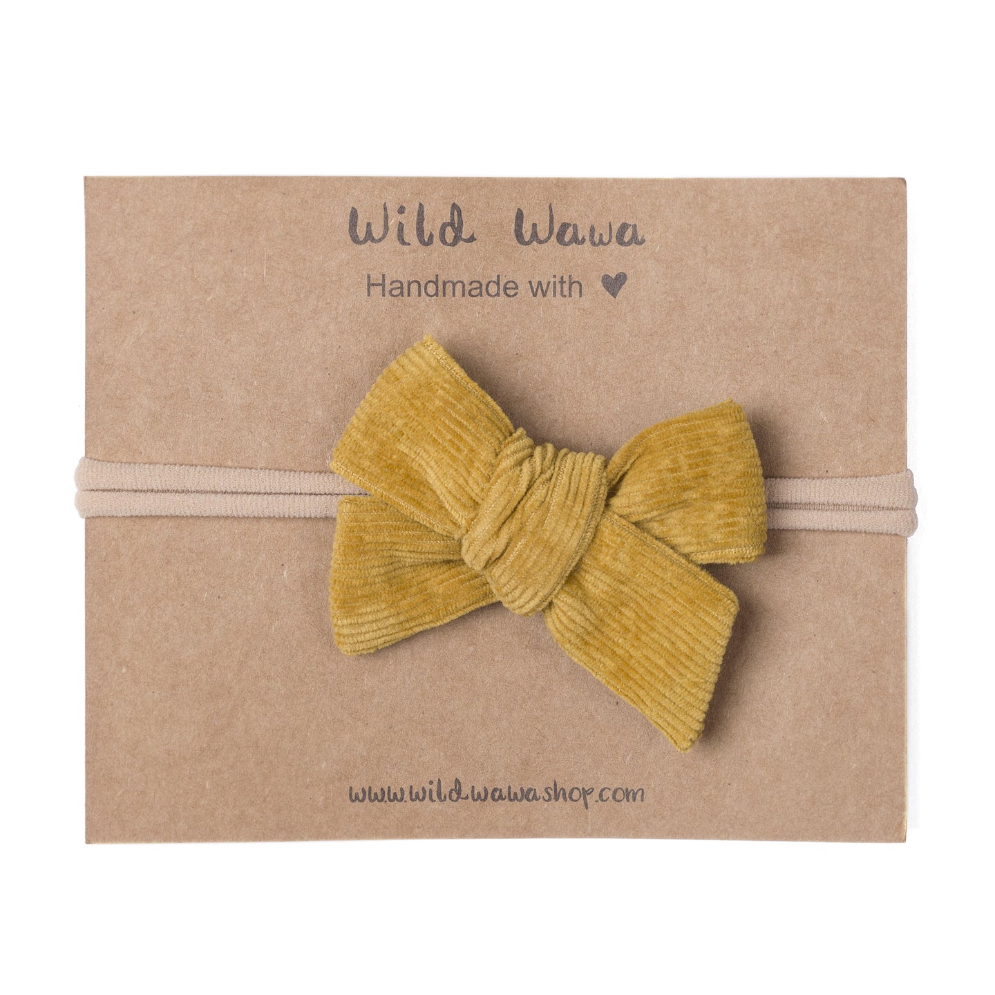 Wild Wawa - Bow Headband Corduroy - Mustard