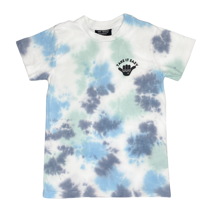 Tiny Whales - Take it Easy S/S Tee - Blue Tie Dye