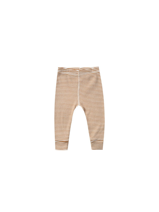 Quincy Mae - Organic Ribbed Legging - Walnut Stripe