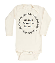 Load image into Gallery viewer, Organic LS Onesie Mama&#39;s Favorite Human