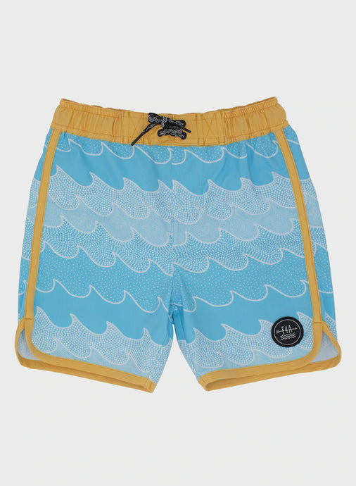 Cosmic Waves Boardshorts - Blue Grotto