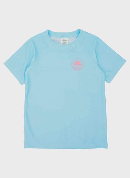 Icon S/S Rash Top - Crystal Blue