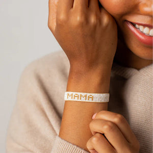 Hart - Small White & Gold MAMA Bracelet