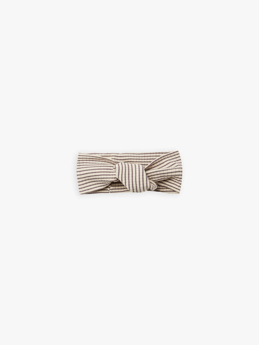 Quincy Mae - Organic Knotted Headband - Charcoal Stripe
