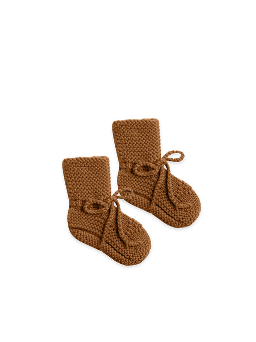 Quincy Mae - Organic Knit Booties - Walnut