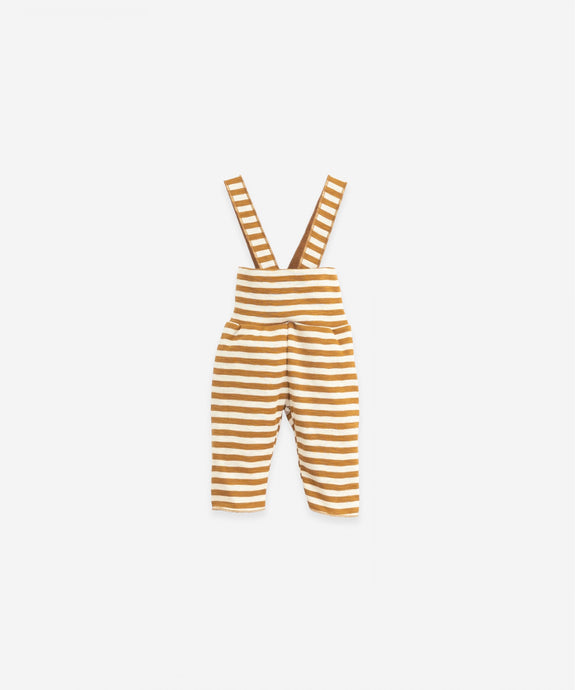 Organic Cotton Striped Overalls - Hazel