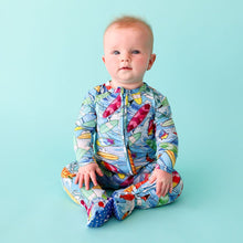 Load image into Gallery viewer, Footie Zippered One Piece - Wave