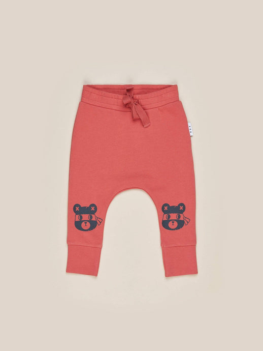 Huxbaby - Organic Ninja Bear Drop Crotch Pant - Sunset