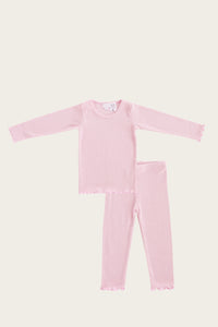 Jamie Kay - Organic Long Pajama Set -  Bubblegum Stripe