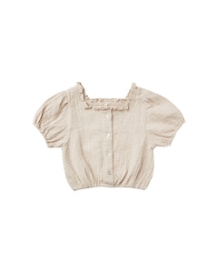 Rylee + Cru - Embroidered Daisy Dylan Blouse - Stone