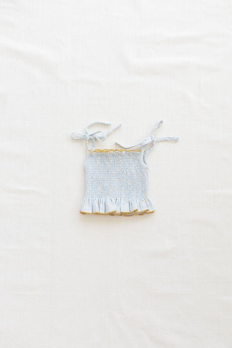 Fin & Vince - Organic Smocked Crop Blouse - Daisy Fields