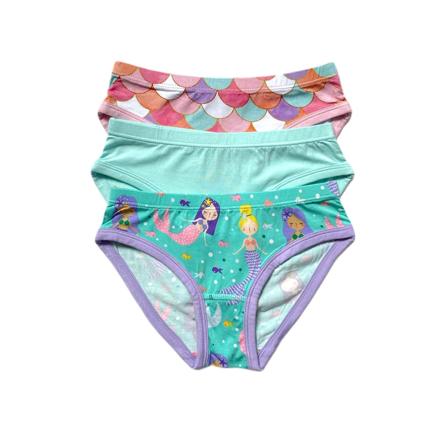 Little Sleepies - Mermaid Magic Girl's Bamboo Viscose Brief Underwear - 3 Pack